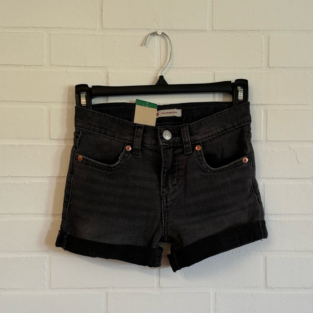 NWT Youth Denim Kids Girlfriend Dark Gray Black Shorts